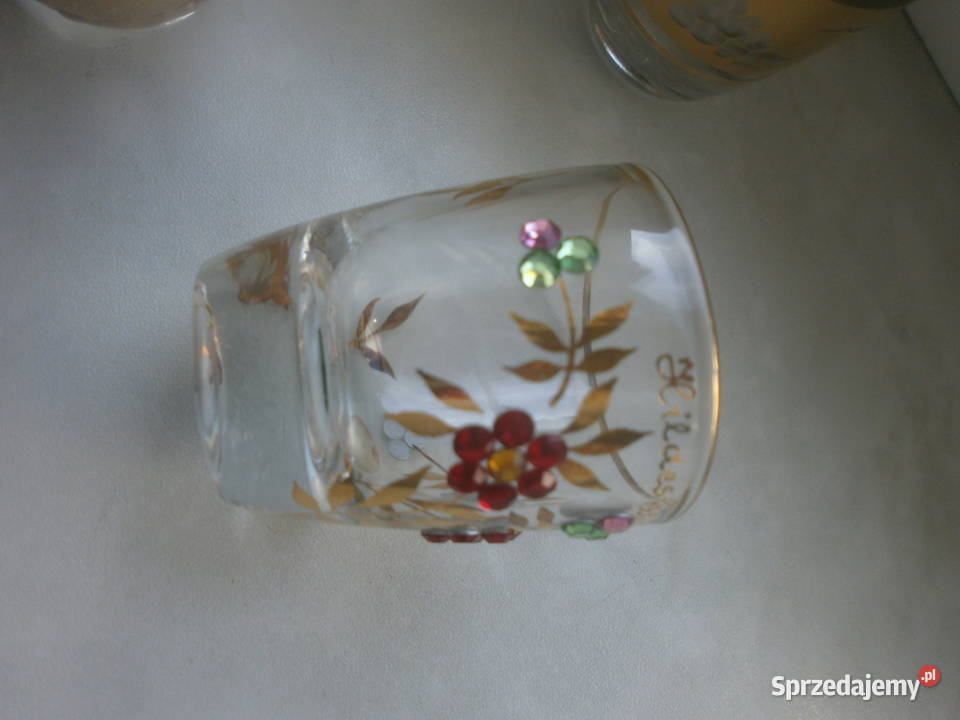 piękne zdobione pozłacane kieliszki Zielona Góra