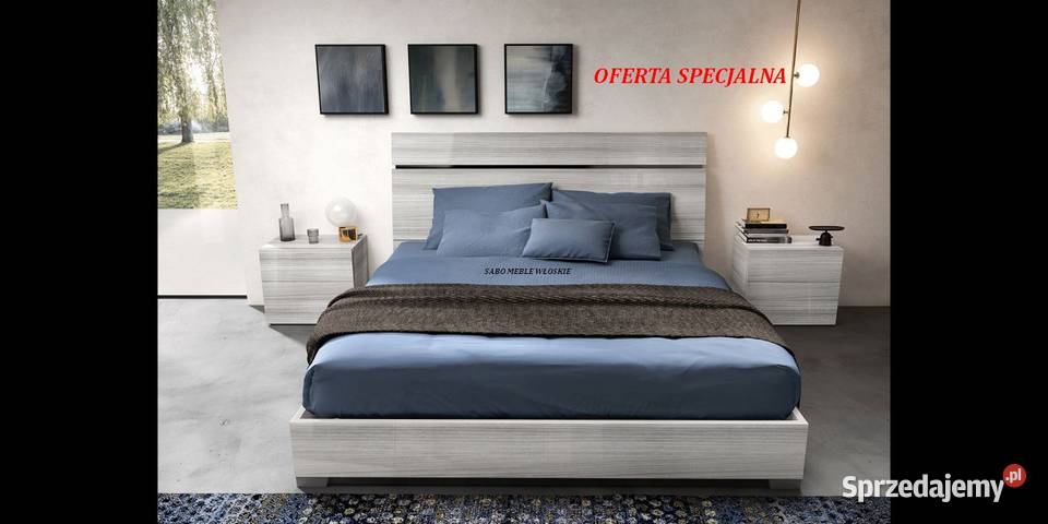 Łóżko 180 panel Kolekcja Minimalistyczna szare podkarpackie