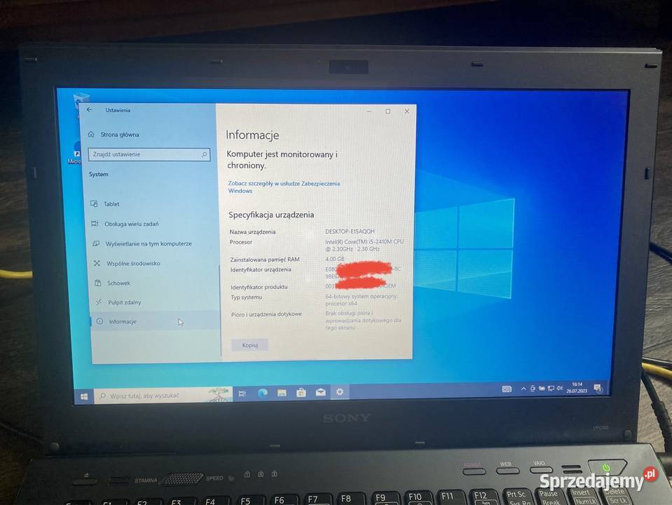 Sony VAIO VPCSB1V9E stacja dokująca dodatkowa błyszcząca mazowieckie Warszawa sprzedam