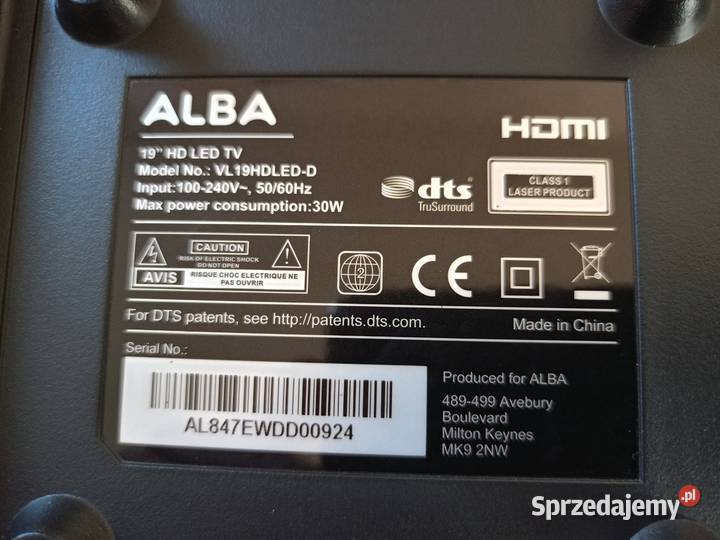 Telewizor z Odtwarzaczem DVD 19 USB HDMI MP3 wielkopolskie Drawski Młyn