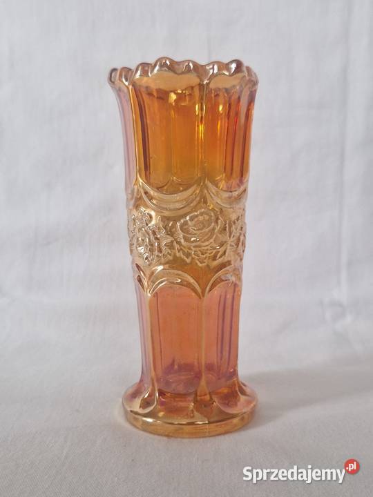 Przedwojenny wazon HSG Ząbkowice 2304 carnival Porcelana i szkło