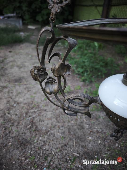 Stara Secesyjna Wiszącą Lampa Naftowa