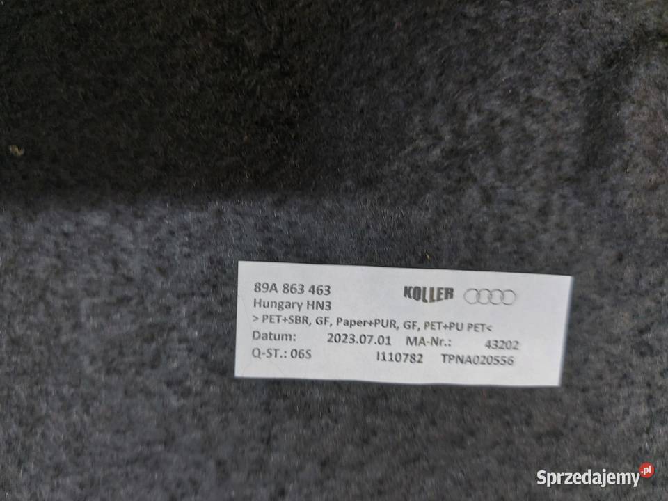 Audi Q4 ETRON 89A 89E PODŁOGA BAGAŹNIKA dolnośląskie