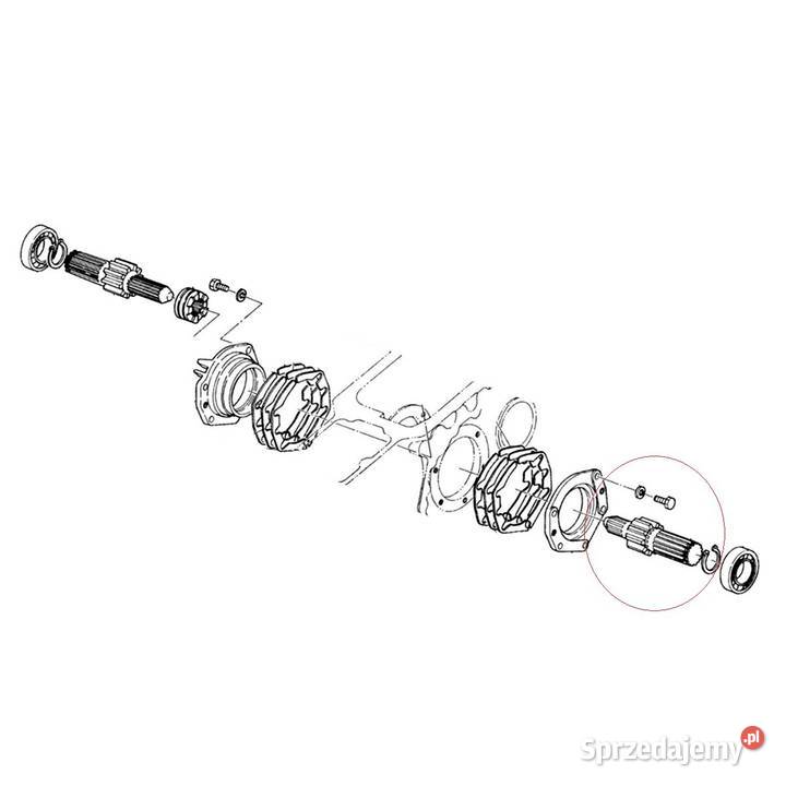Wałek 19T10T19T RH 167 mm Iseki TS2510 podkarpackie