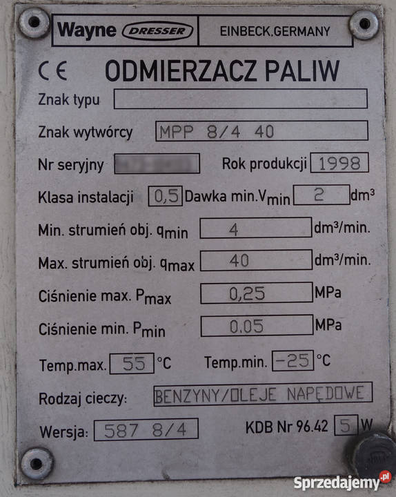 Dystrybutory paliwa 8 pistoletów WAYNE Dresser Zamysłowo sprzedam