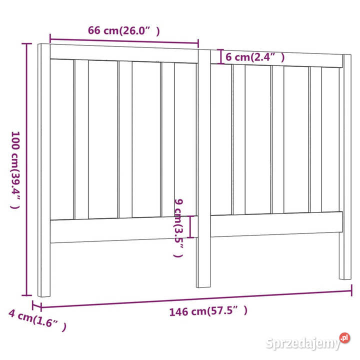 Wezgłowie łóżka szare 146x4x100 lite drewno mazowieckie sprzedam