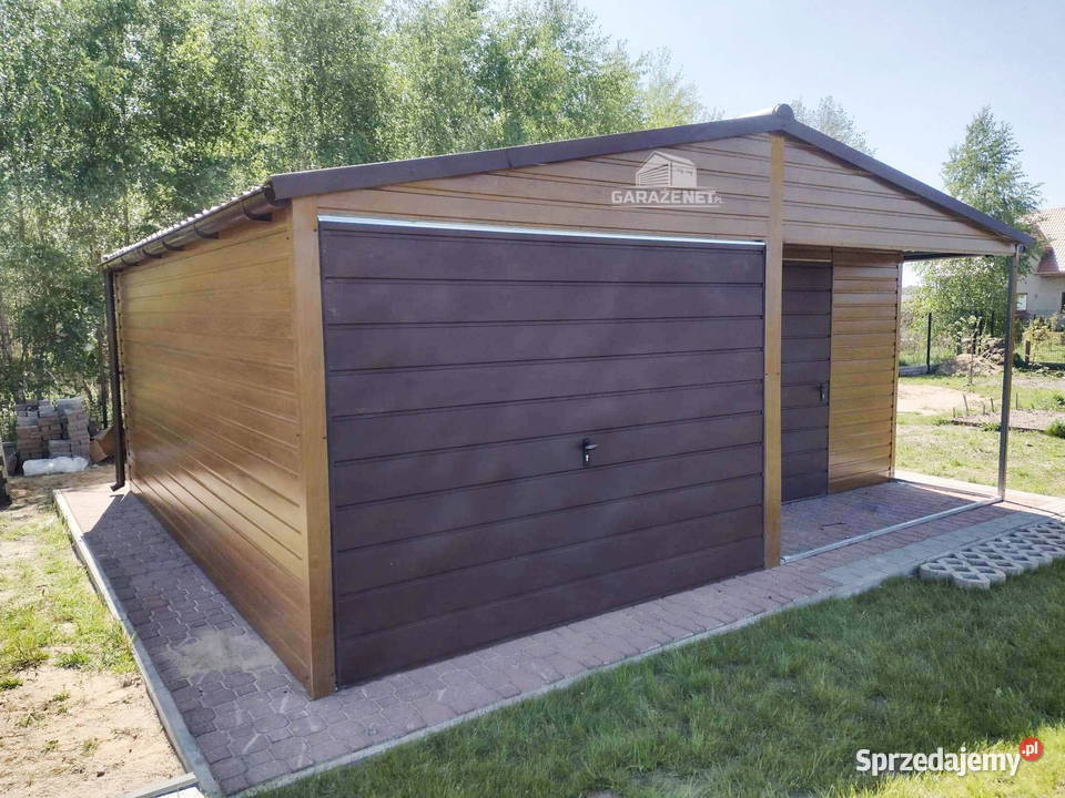 GARAŻ BLASZANY 6m x 6m DWUSPAD BRAMA DRZWI OKNO małopolskie Łapanów sprzedam