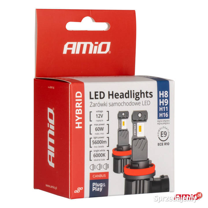 ŻARÓWKI LED AMIO H8 H9 H11 HYBRID CANBUS