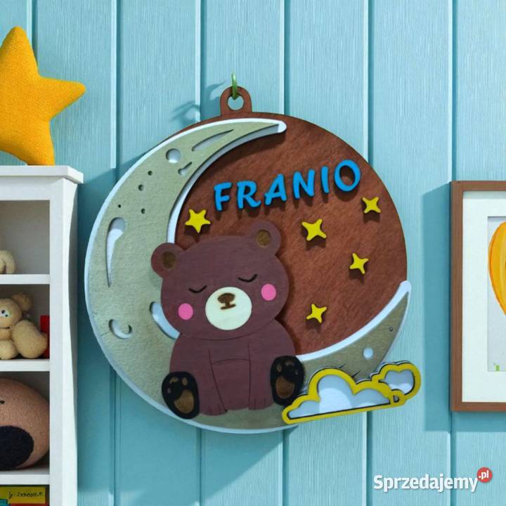 Drewniana Tabliczka Do Pokoju Dziecka z Imieniem Pokój dziecięcy Kraków