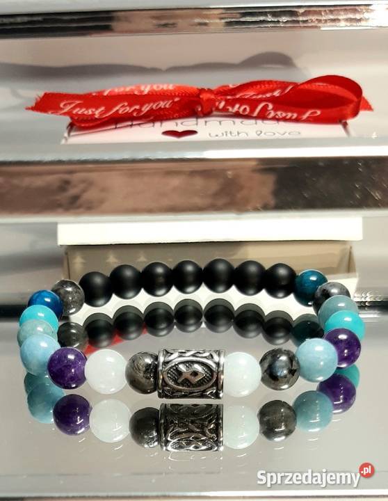 BRANSOLETKA KAMIEŃ NATURALNY MĘSKA DAMSKA NA Warszawa