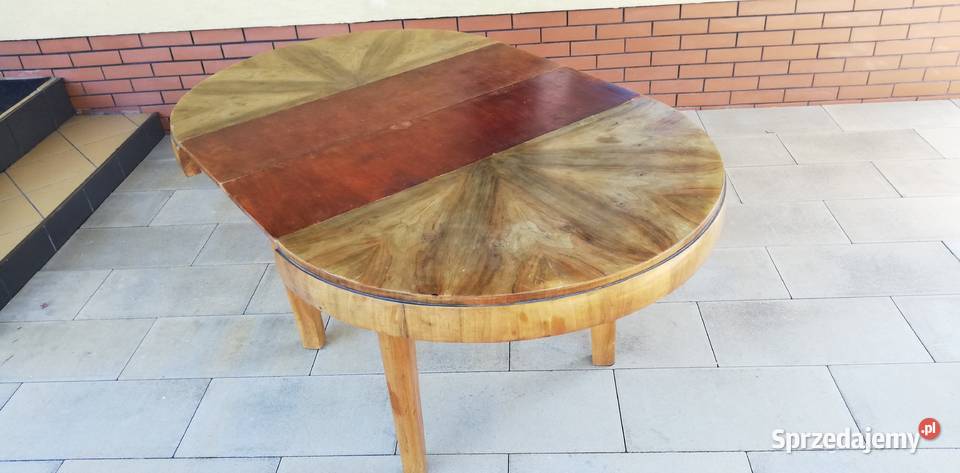 Stół okrągły bombka beczka stary rozkładany PRL Sulbiny