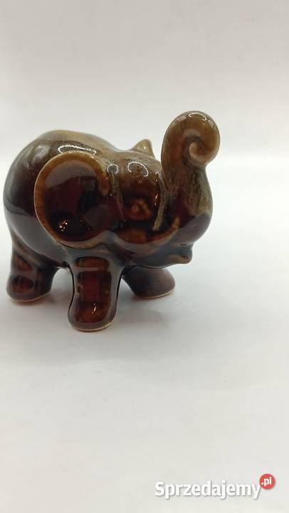 Figurka brązowego słonia Porcelana i szkło sprzedam