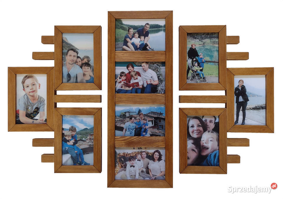 Drewniana Multirama Ramka na 10 zdjęć 10x15 Kraków