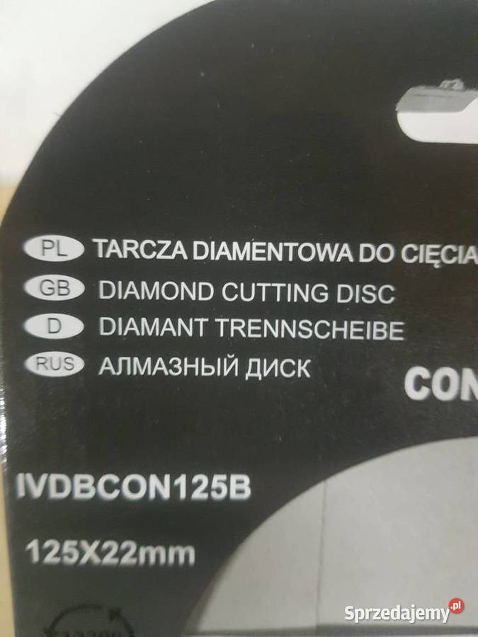 Tarcza diamentowa ciągła pełna 125x22mm Intervis wielkopolskie Głogowa