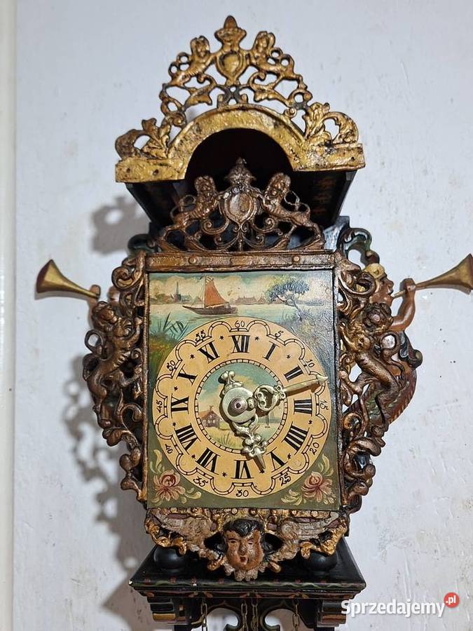 Wiszący zegar holenderski stary Rzeszów