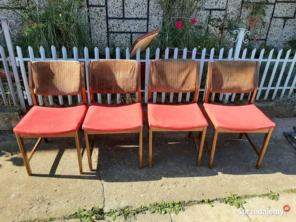 Krzesła PRL masywne podkarpackie Dębica