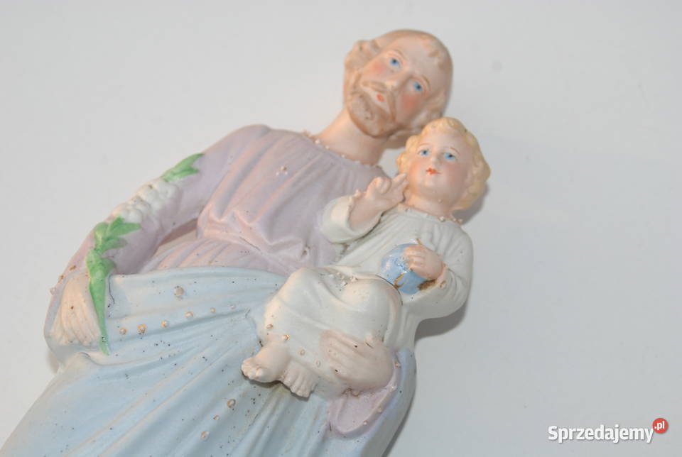 Stara figurka porcelanowa Świętego Józefa z Cieszyn
