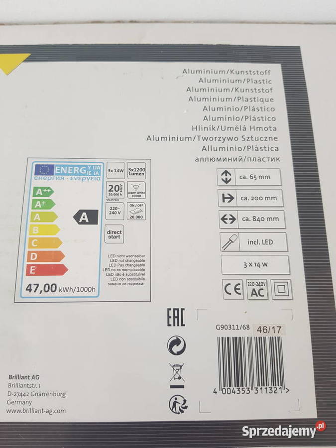 Lampa sufitowa plafon PASY BRILLIANT ściemnialna Warszawa