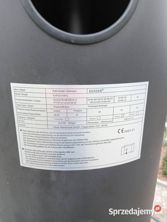 Parasol grzewczy 14 kW tarasowy słoneczko metal śląskie Jaworzno