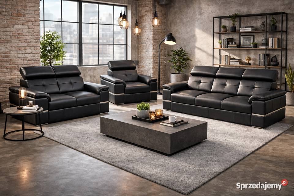 Nowoczesny komplet Dante 321 skóra naturalna 100