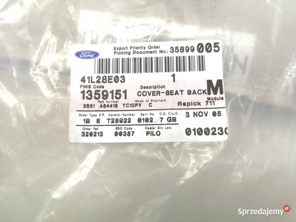TAPICERKA FOTELA PRZÓD FORD FIESTA FUSION 01 ASO Motoryzacja