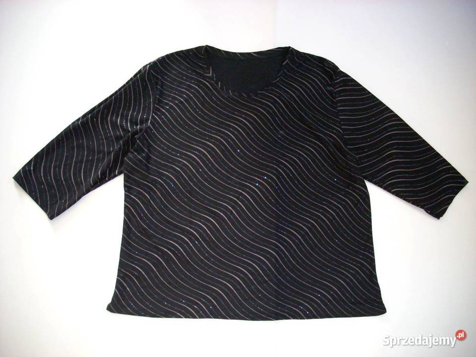 Cazrna Bluzka Brokat święta 46 48 Bluzki i koszule małopolskie Nowy Sącz