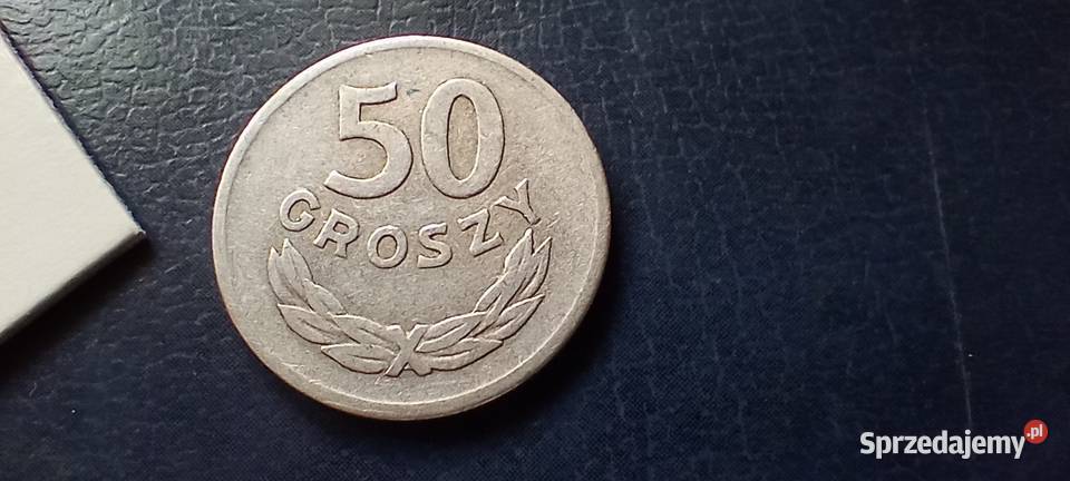 Stare monety 50 groszy 1957 PRL Polska podkarpackie Lesko
