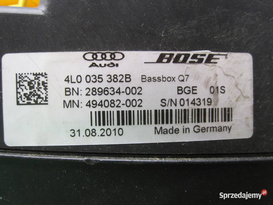 AUDI Q7 4L I 08r subwoofer BOSE 4L0035382B świętokrzyskie Kielce