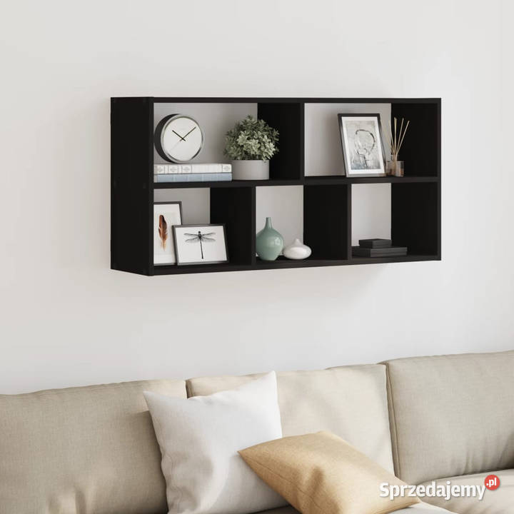 Półka ścienna czarna 100x25x50 materiał Warszawa