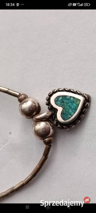 Delikatny naszyjnik srebrny 925 serce Nawajo zachodniopomorskie Choszczno