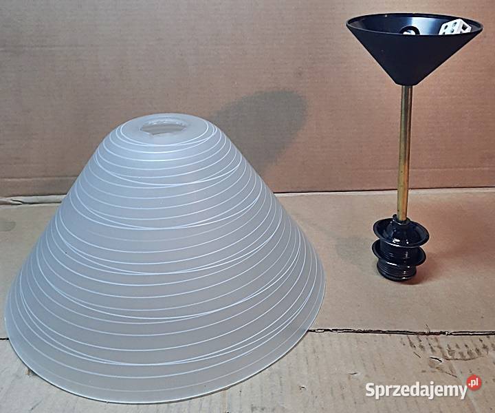 Lampa wisząca sufitowa klosz z PRL Oświetlenie Ostrów Wielkopolski