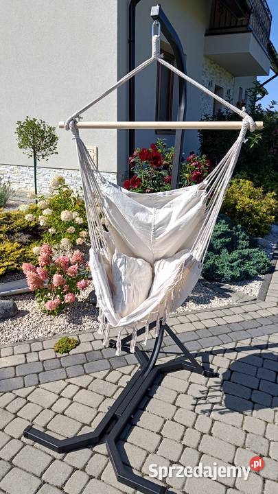 KRZESŁO Brazylijskie Beżowe Boho FOTEL Wiszący podkarpackie Brzostek