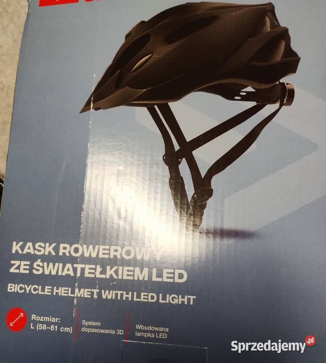 Nowy kask rowerowy z wbudowaną lampką Wąbrzeźno