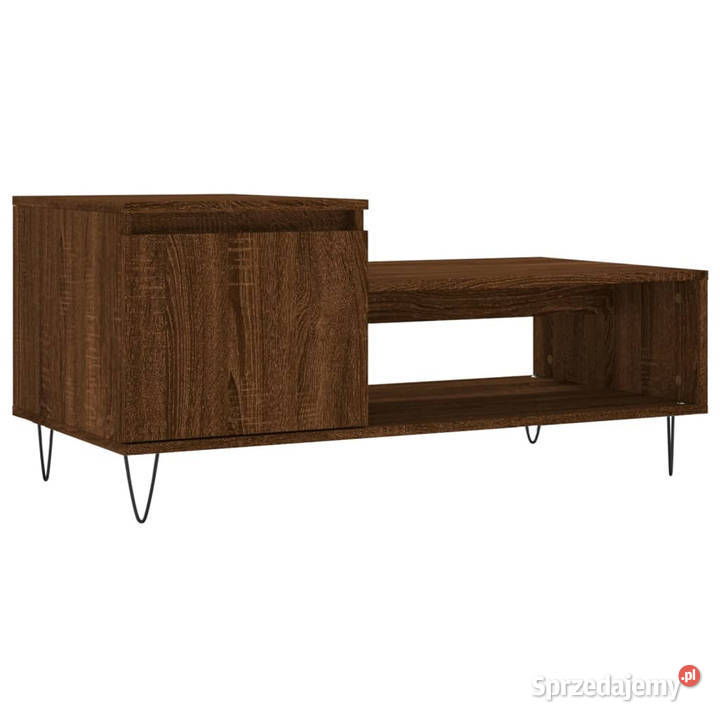 Stolik kawowy brązowy dąb100x50x45 materiał