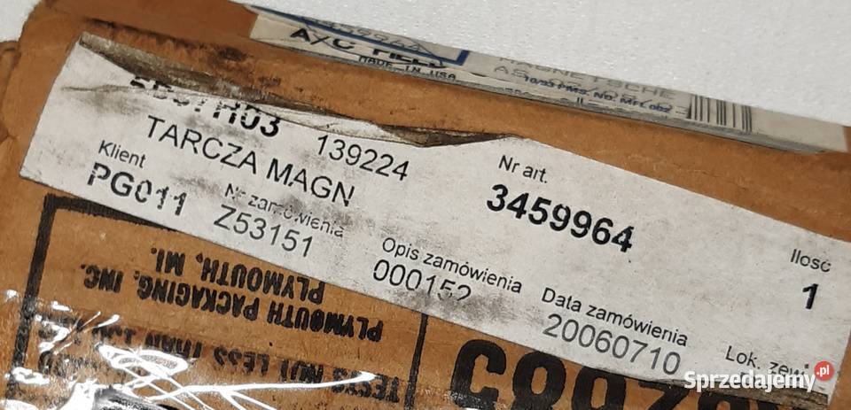 TARCZA MAGNETYCZNA SPRĘŻARKI KLIMATYZACJI FORD Mielęcin