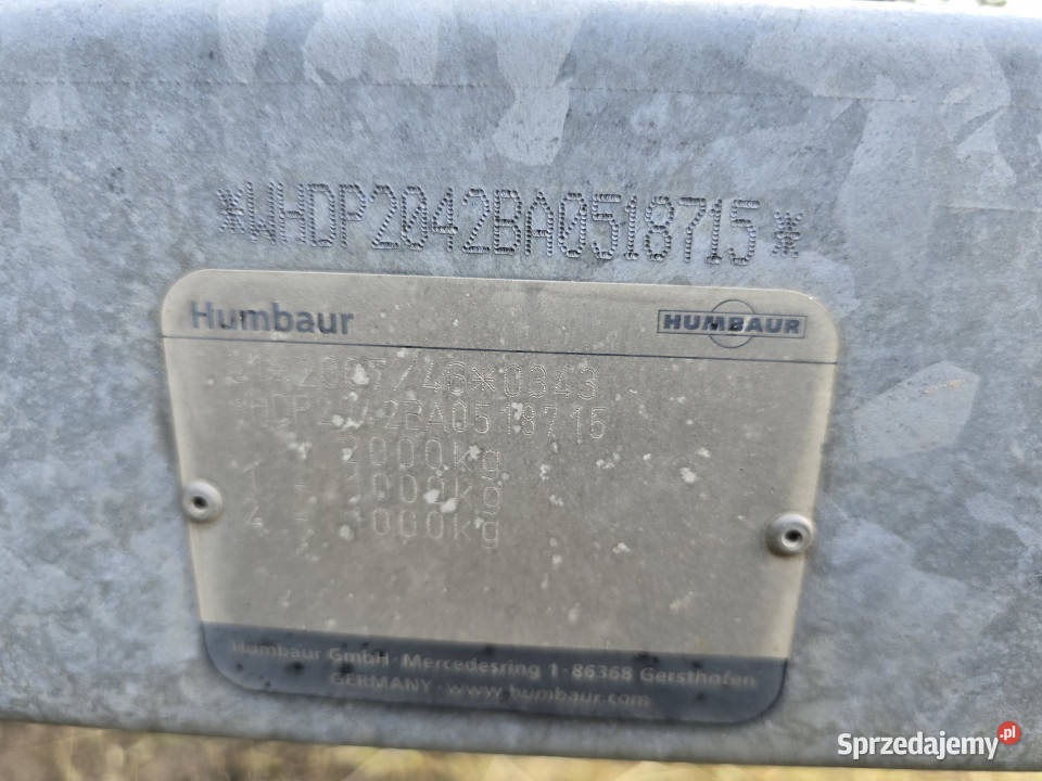 Przyczepa do przewozu koni HUMBAUR HP2006 2ES warmińsko-mazurskie Korpele sprzedam