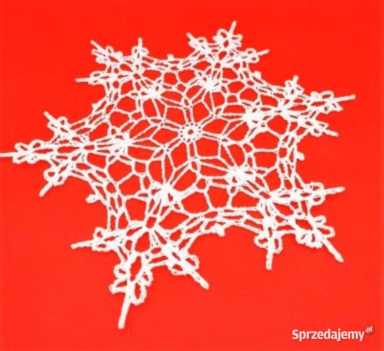 Śnieżynka na szydełku rękodzieło biała bawełna wielkopolskie Poznań