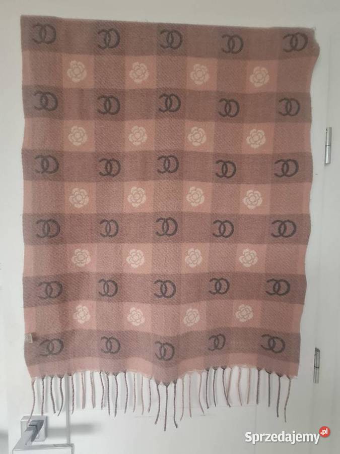 Duży stylowy dwustronny szal różowy sprzedam