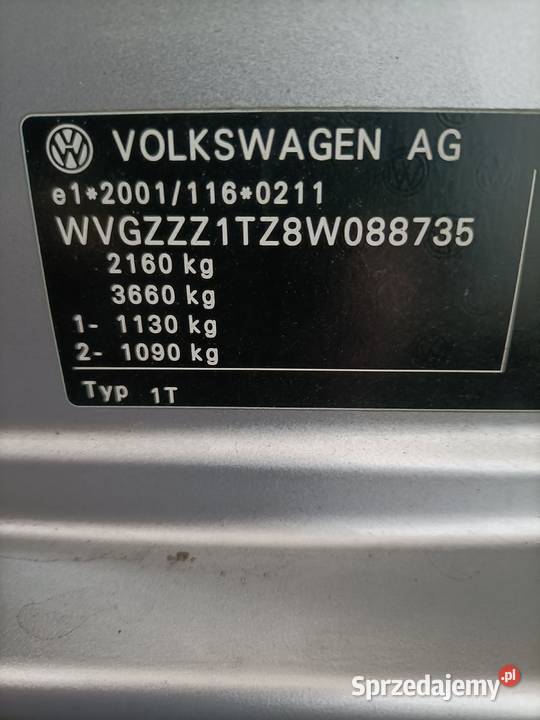 VW TOURAN 19 TDI 105 klimatronic prywatnie elektryczne lusterka lubuskie Gorzów Wielkopolski