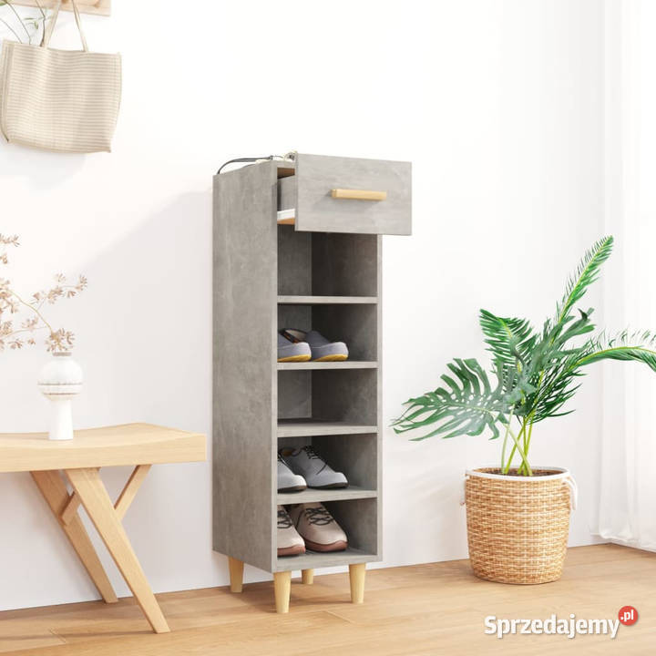 Szafka na buty szarość betonu 30x35x105 WM812802