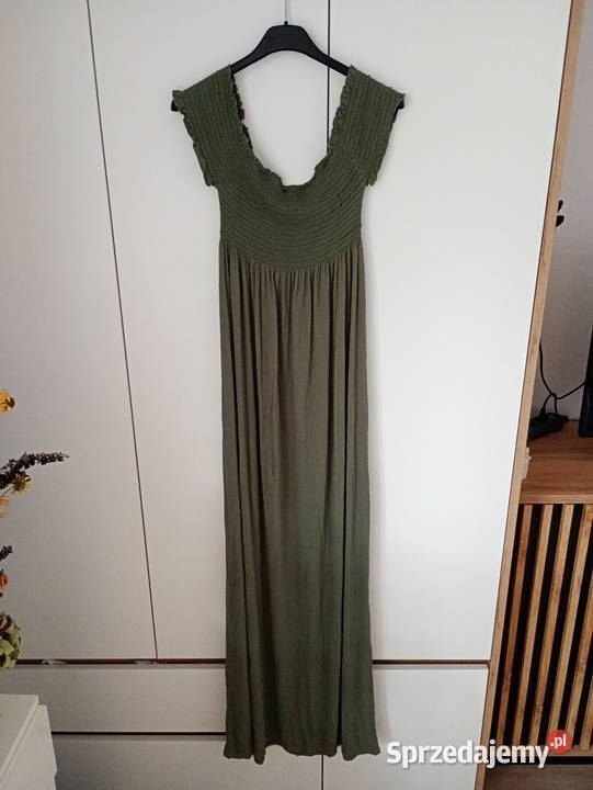 Stylowa Sukienka Boho Khaki maxi długa rozmiar Inny wzór Spódnice i sukienki