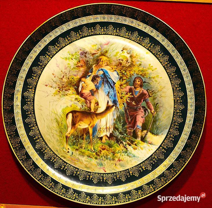 Ozdobny talerz kolekcjonerski z sceną baśniową sprzedam