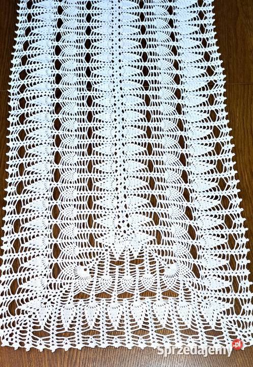 Bieżnik serwetka na szydełku rękodzieło biała Poznań