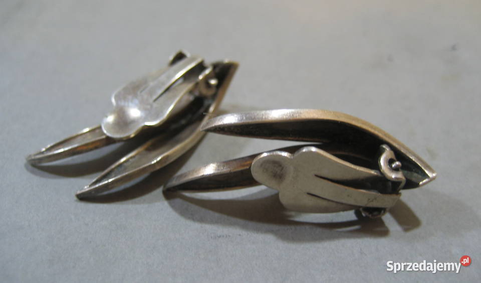 Klipsy Srebrne Szwecja 1950 r Warszawa