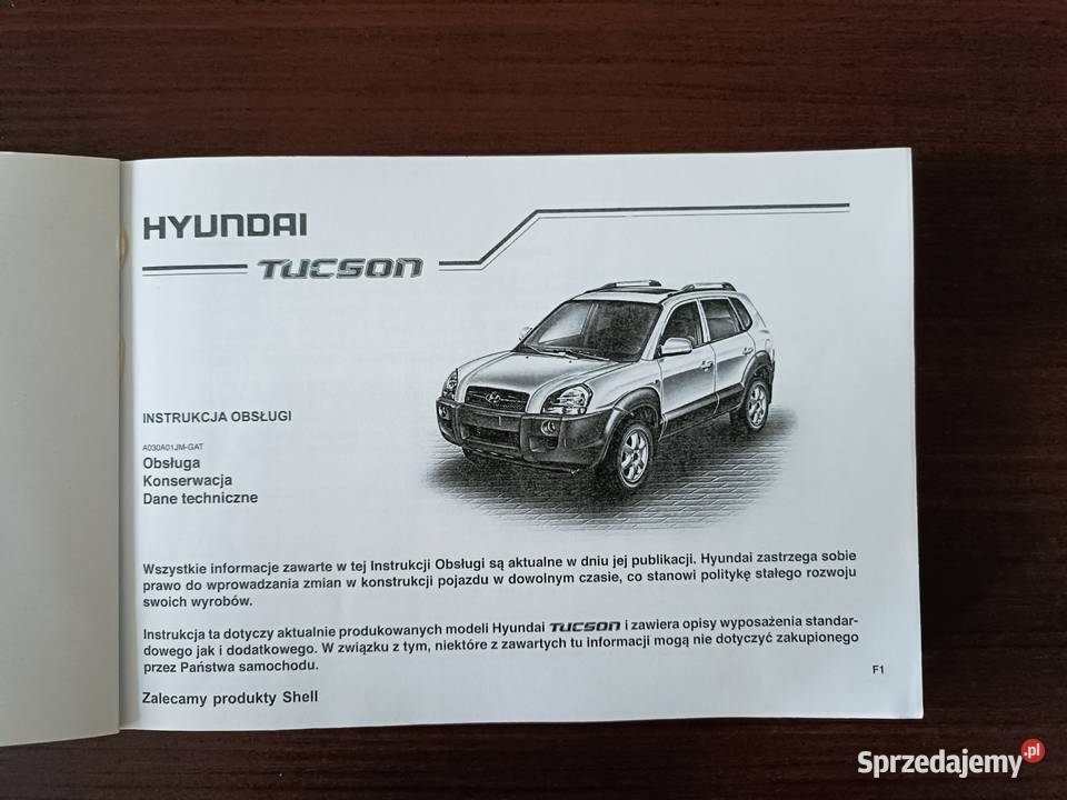 Hyundai TUCSON 20042010 polska instrukcja Pozostałe pomorskie Łękinia
