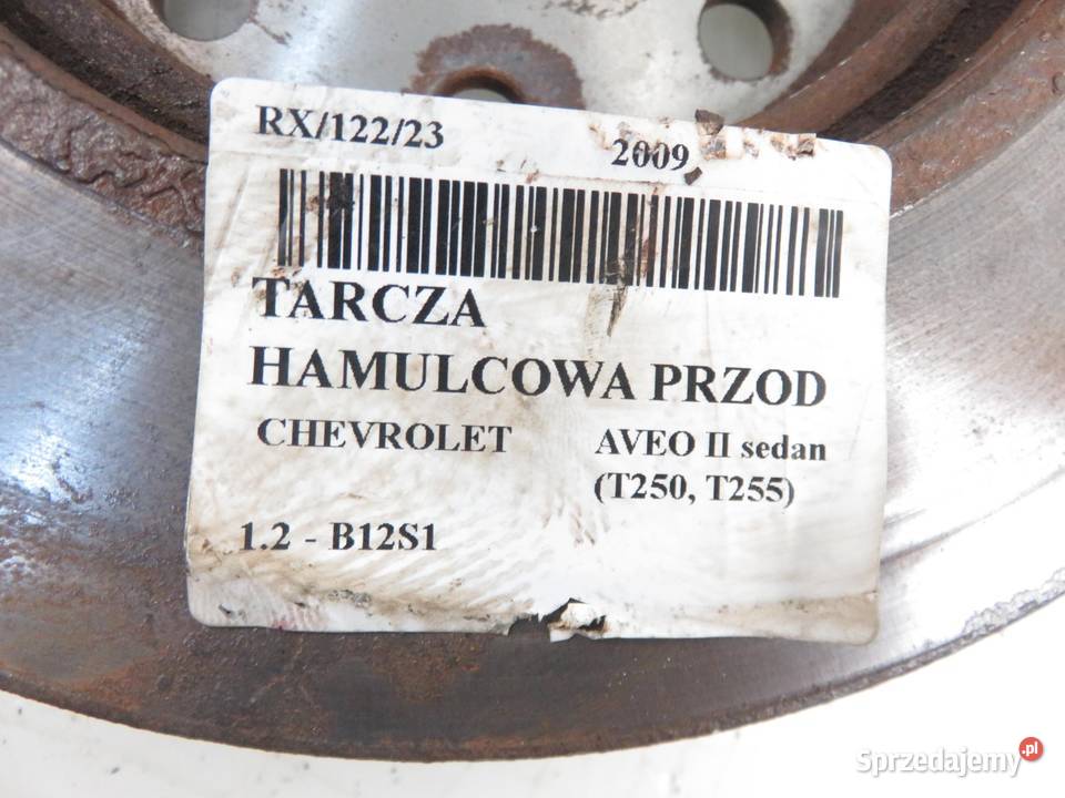 2X TARCZA HAMULCOWA PRZÓD CHEVROLET AVEO T250 12 małopolskie