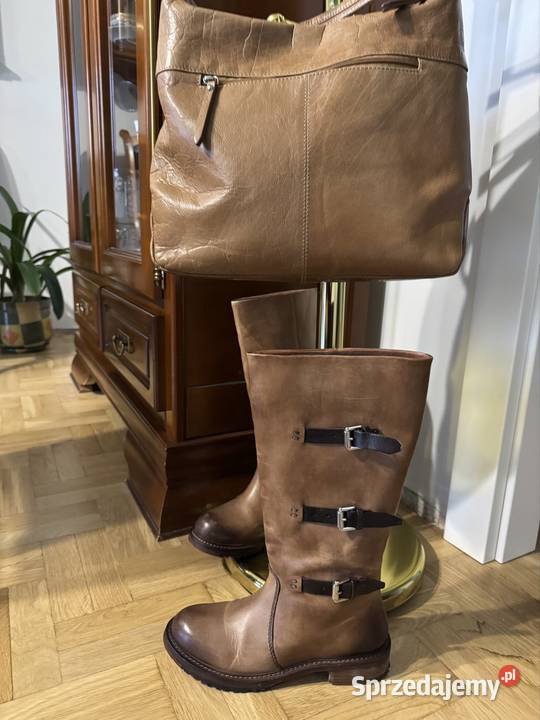 Komplet ze skóry naturalnej Venezia kozaki 37 i Częstochowa