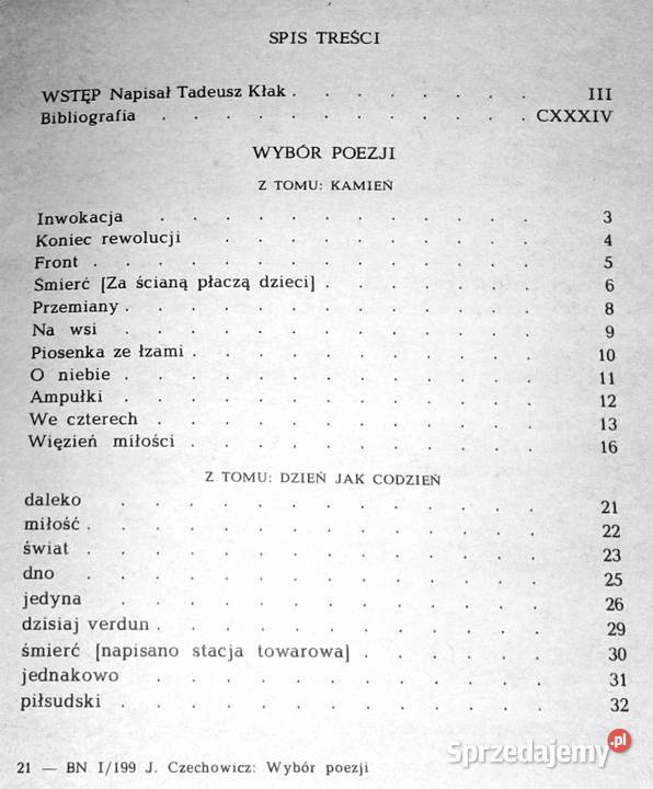 Wybór poezji Józef Czechowicz Rok wydania 1985 Chełm