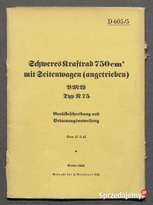 BMW R75 Instrukcja obsługi Katalog części pomorskie Lębork