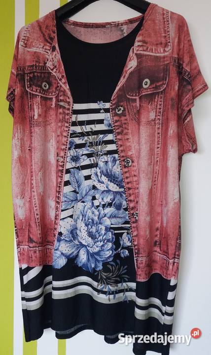 XL48 Tunika z wzorem kamizelki